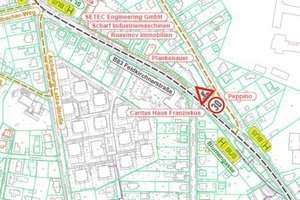 Am 21. Oktober: Verkehrsbehinderungen durch Baustelle in der Feldkirchner Straße. Grafik: Stadtwerke