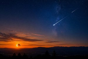 Sonnenfinsternis und Sternschnuppen: Magischer Augusthimmel über Klagenfurt. Foto: KI-generiert