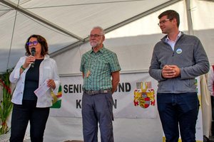 Seniorenbund Kärnten Landesobfrau Mag. Elisabeth Scheucher-Pichler, Diözesanbischof Dr. Josef Marketz und Landesrat Martin Gruber. Foto: KK