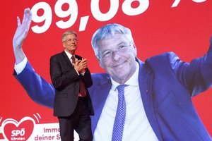 Unumstritten an der Spitze: Peter Kaiser mit 99,08 Prozent wiedergewählt. Foto: SPÖ Kärnten
