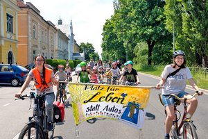 Kidical Mass Fahrraddemo am Freitag in Klagenfurt. Foto: kidicalmass.at