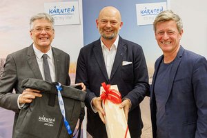 LH Peter Kaiser, Christian Kresse und Landessportdirektor Arno Arthofer. Foto: LPD Kärnten/Jannach