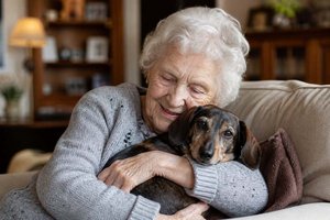 Gerade für viele Seniorinnen und Senioren sind Tiere ein wichtiger Bestandteil des Alltags. Foto: KI