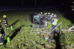 Alkoholisiert: 19-Jähriger kracht gegen Bushaltestelle und landet im Straßengraben. Foto: FF Krumpendorf