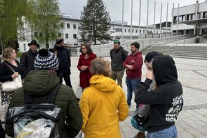 Stadträtin DI Constance Mochar unterhielt sich mit Studierenden über die aktuelle Wohnsituation. Foto: Büro Mochar