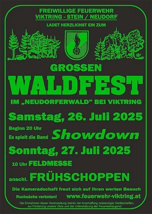 Plakat Waldfest der FF Viktring-Stein/Neudorf