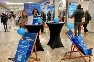 Das Marketing-Team des Flughafens in den Klagenfurter City Arkaden. Foto: Klagenfurt Airport