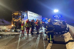 Geisterfahrerin kracht gegen LKW: 48-jährige Klagenfurterin tot. Foto: FF Krumpendorf