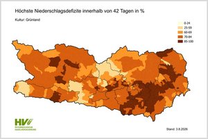 Niederschlagsdefizit in Kärnten im Grünland. Foto: Hagelversicherung