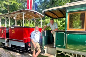 Bürgermeister Christian Scheider besuchte die „Lendcanaltramway“ und Obmann Ing. Hansgeorg Prix. Foto: Büro Bgm.