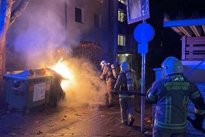 Brandstifter gefasst: Müllcontainer in Brand gesetzt. Foto: Berufsfeuerwehr Klagenfurt