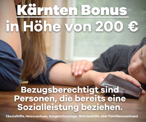 Kärnten Bonus in Höhe von 200 Euro!
