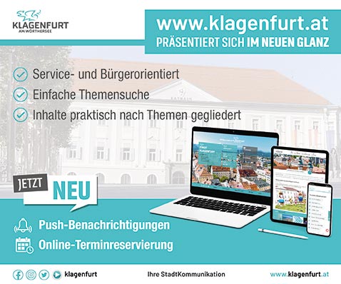 www.klagenfurt.at präsentiert sich im neuen Glanz