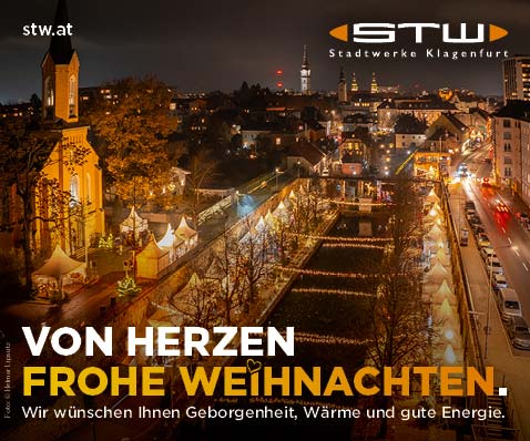 Von Herzen frohe Weihnachten. Stadtwerke Klagenfurt.