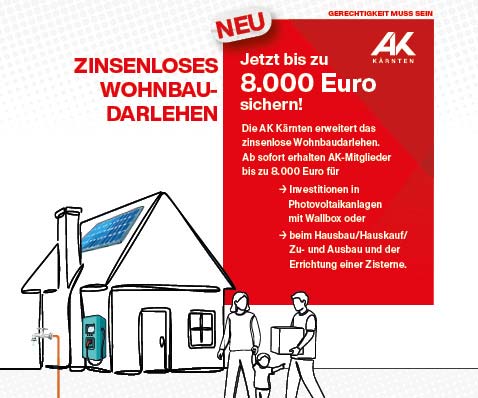 AK-Wohnbaudarlehen: Jetzt bis zu 8.000 Euro sichern!