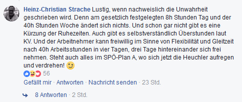Straches Stellungnahme auf der Facebookseite von Mein Klagenfurt